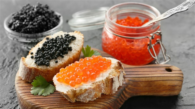 Assortment of various caviars