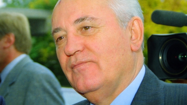 Mikhail Gorbachev in dark suit