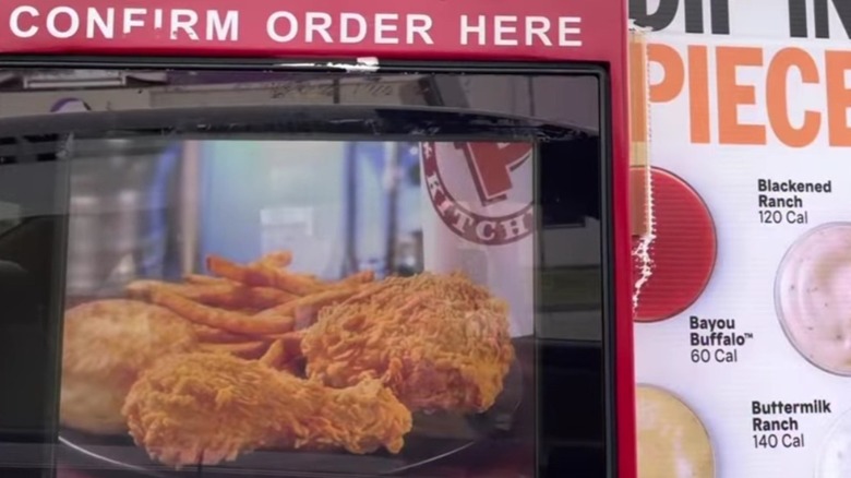 Popeyes drive-through menu board