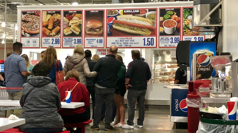 Costco food court with shoppers