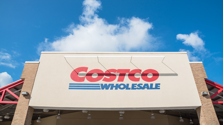 Costco sign under clouds