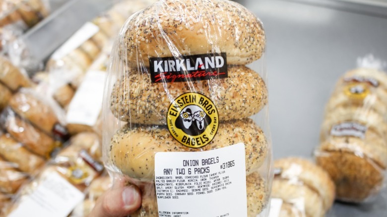 Kirkland bagels with the Einstein label