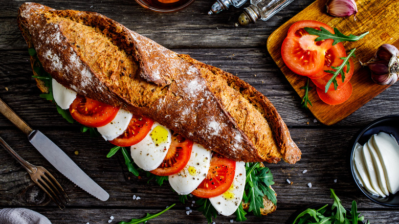 Full-size Caprese sandwich