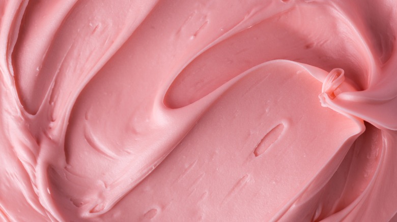 pink frosting swirled