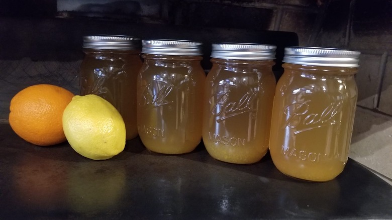 Jars of boilo with fruit