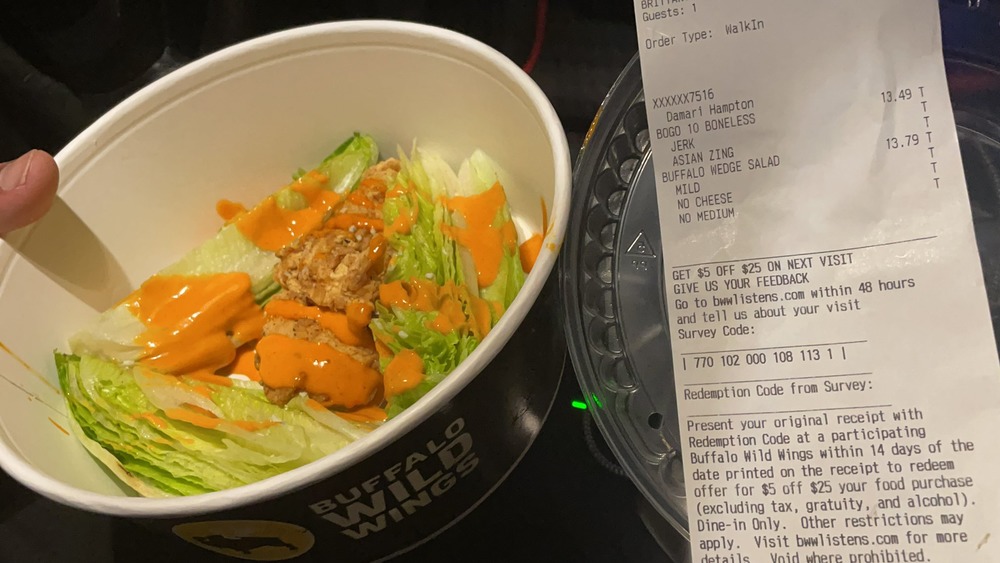 Buffalo Wings salad in a bowl