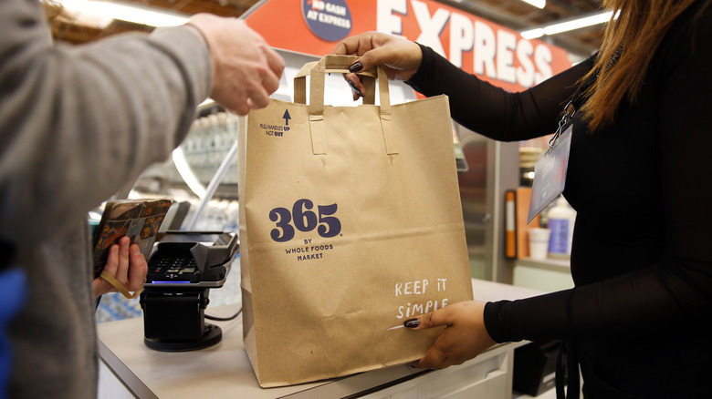 Brown Whole Foods checkout bag