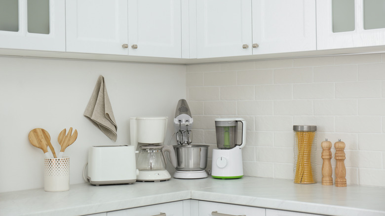 Small appliances out on countertop