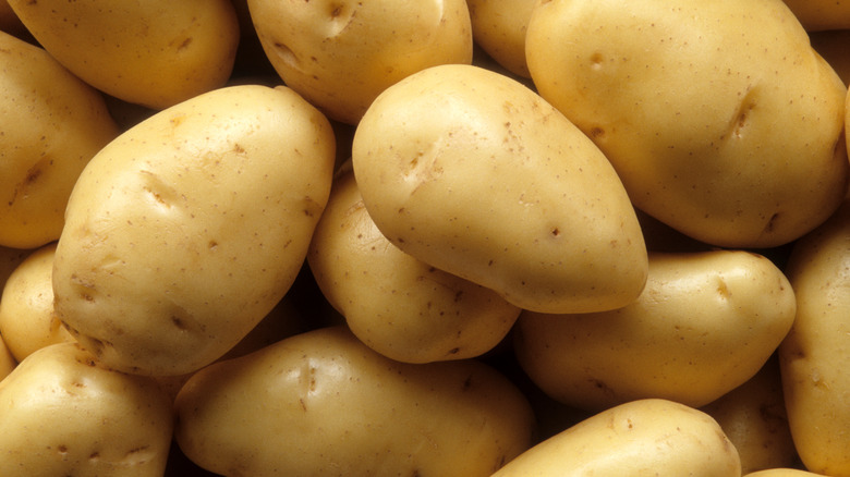 stack of raw potatoes