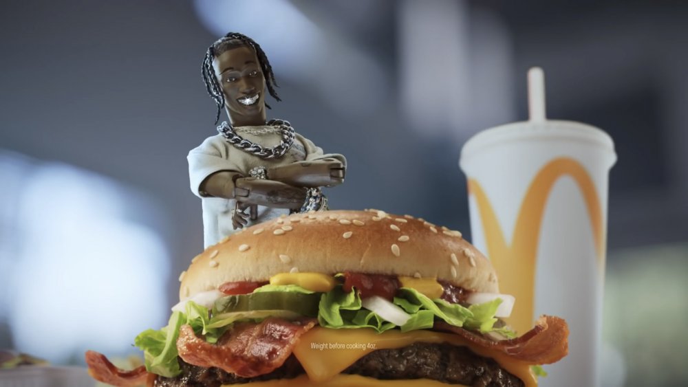 Travis Scott action figure in McDonald's commercial