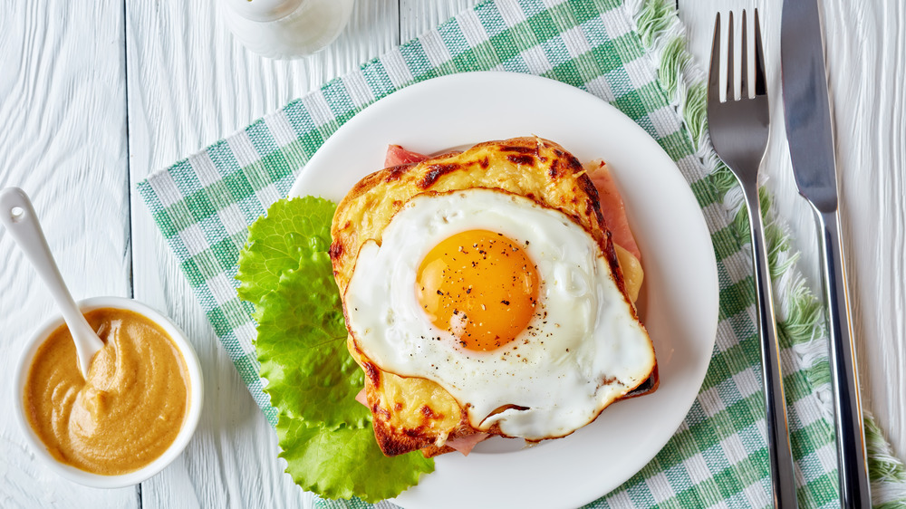 Croque Madame with mustard