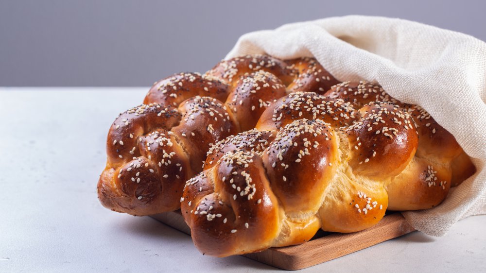 homemade challah bread loaves