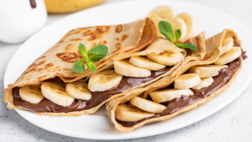 Chocolate banana crepes