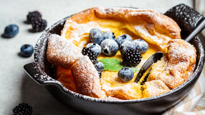 Dutch baby in a cast iron skillet 