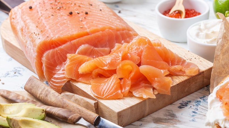 slices of cold smoked salmon