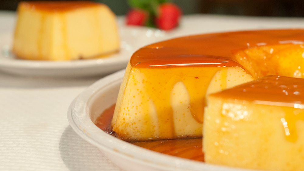 sliced flan