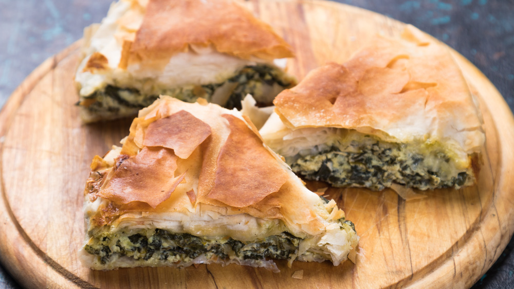 spanakopita made with phyllo dough