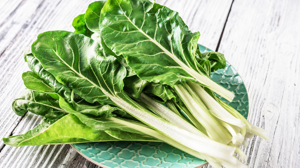 Chard on a wooden table