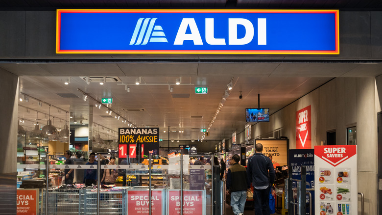 Aldi Australia sign on building