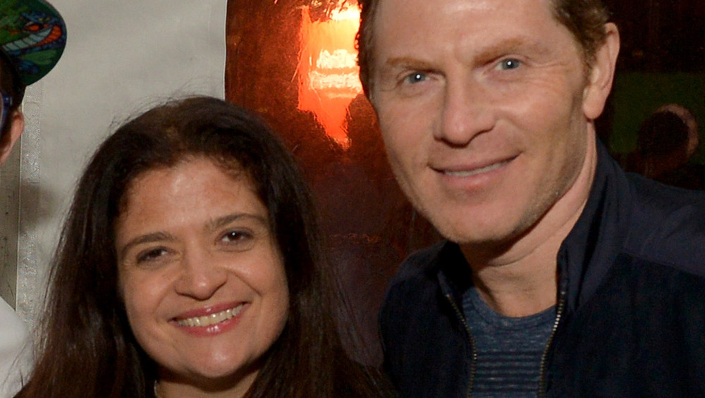 Alex Guarnaschelli and Bobby flay close-up