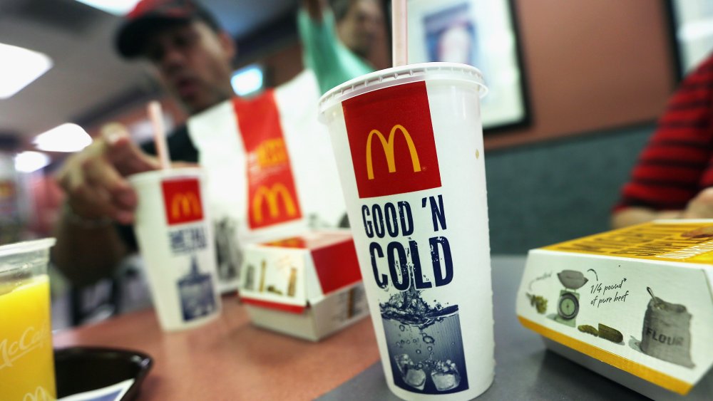 McDonald's soda served with a meal