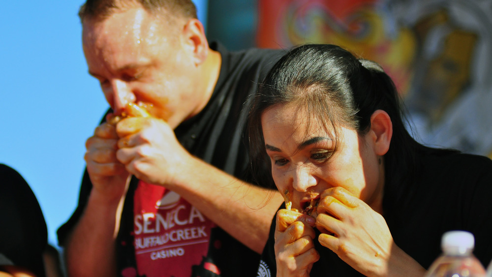 Joey Chestnut and Sonya Thomas