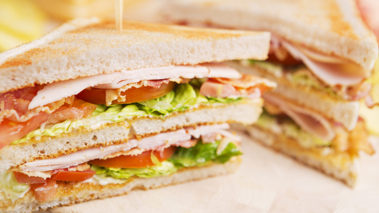 Club sandwich, cut in half