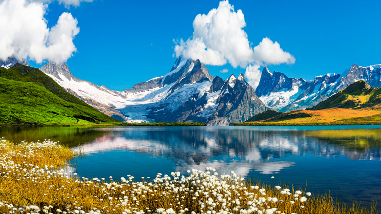 Switzerland landscape with mountains