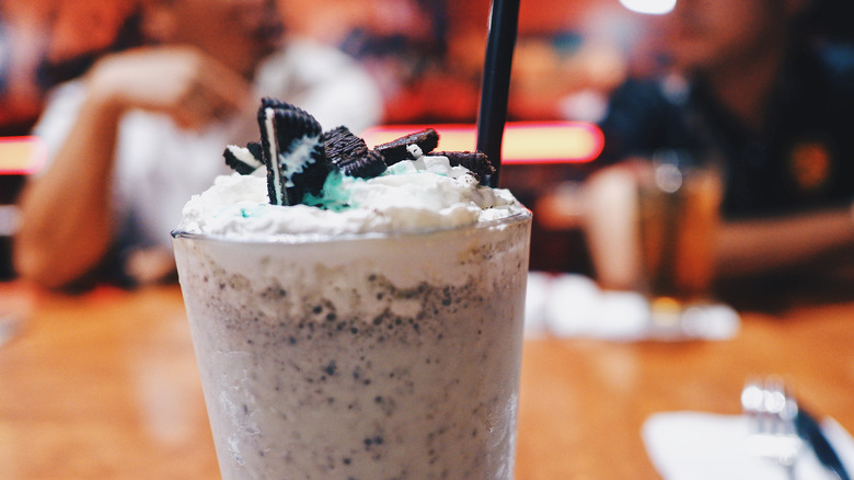 Oreo shake in a restaurant