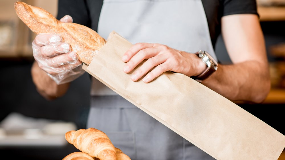 bread in brown paper bag