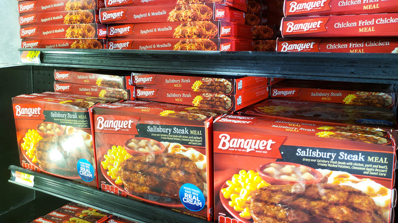 Banquet meals in the freezer section