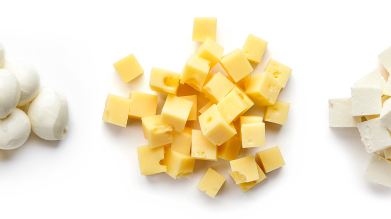 3 types of bite-sized cheese