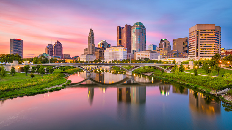 sunset of Columbus Ohio