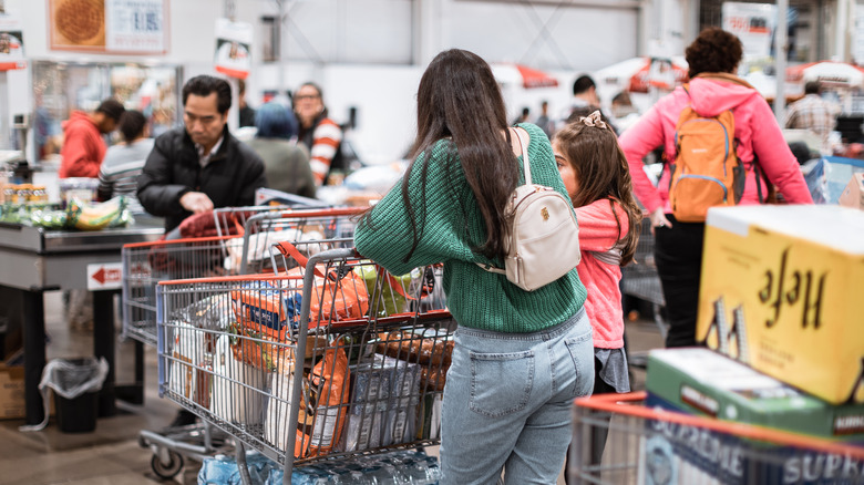 Shoppers inside a Costco store