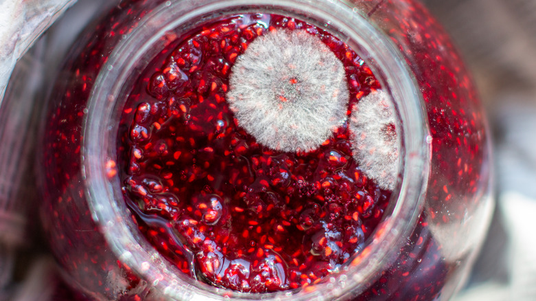 Raspberry red jam mold