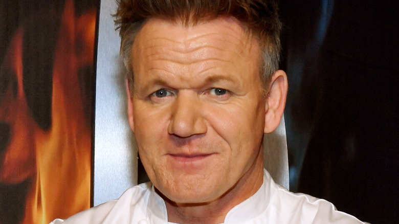 Gordon Ramsay in white chef's coat