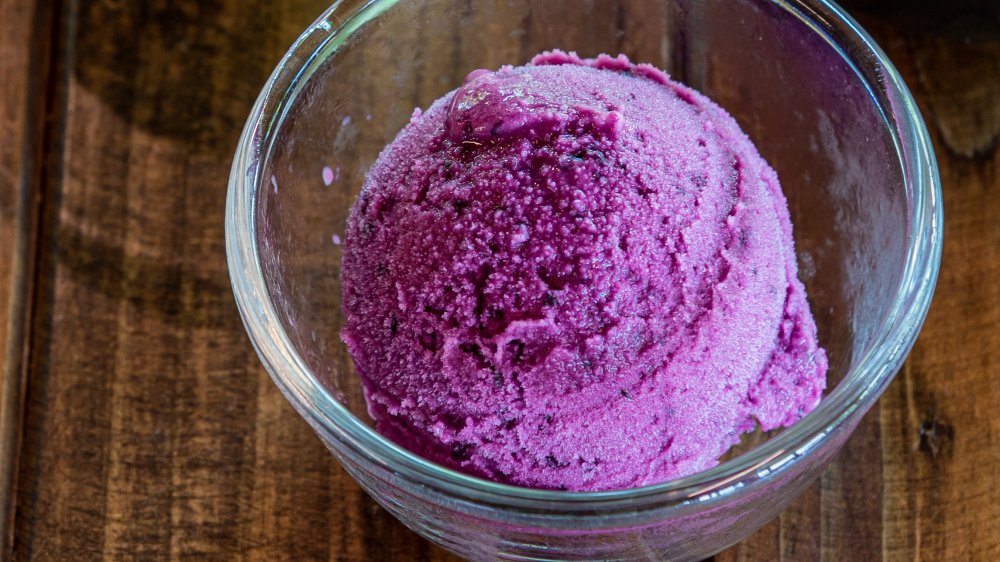 Homemade grape ice cream