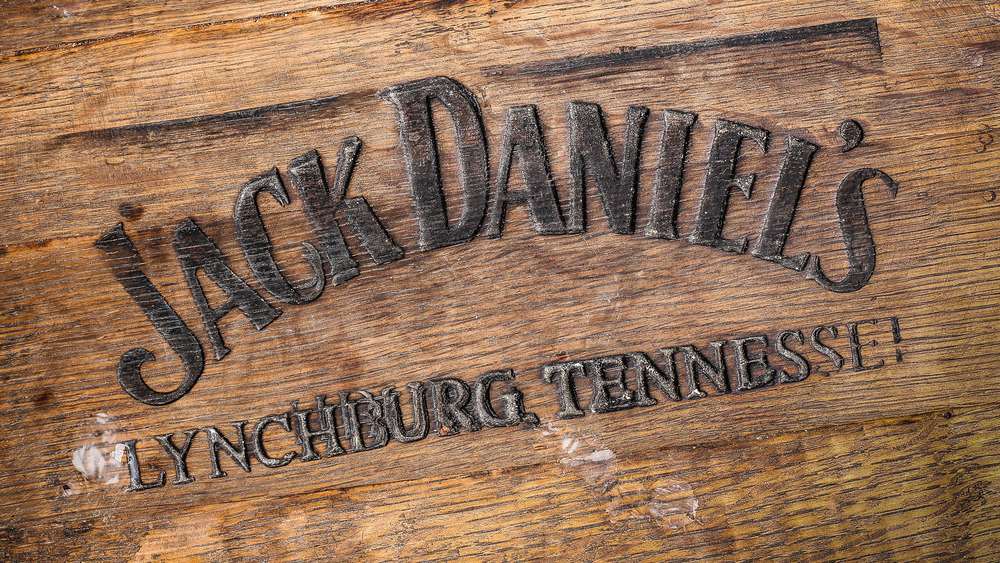 The Jack Daniel's logo on wood