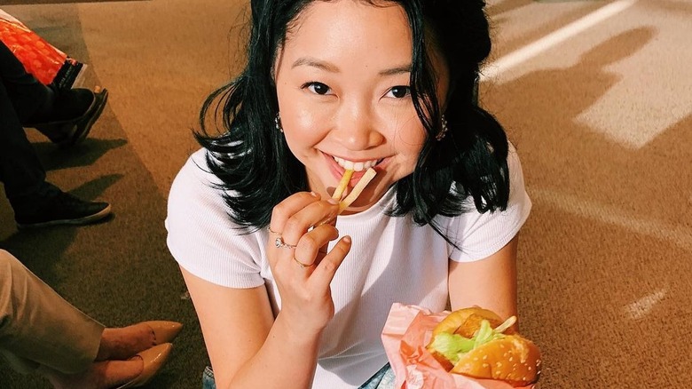 Lana Condor with french fries 