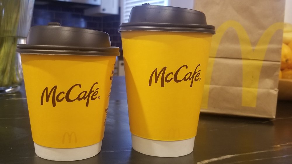 McDonad's coffee on a counter