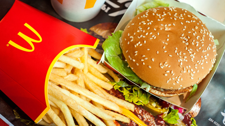 Burger and fries from McDonald's