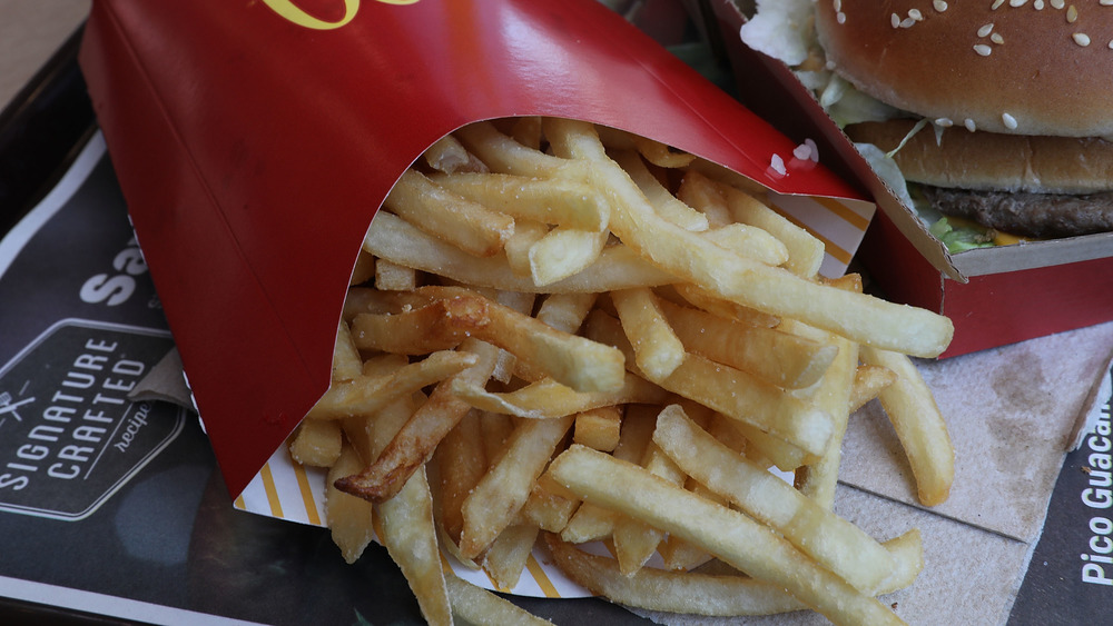 A container full of McDonald's fries