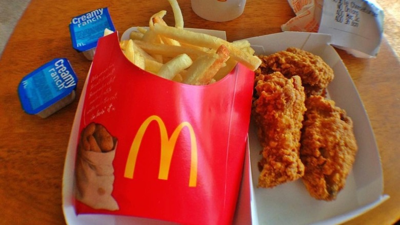 McDonald's Mighty Wings and fries