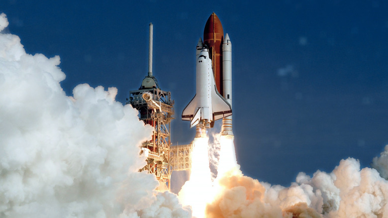 Space shuttle launching