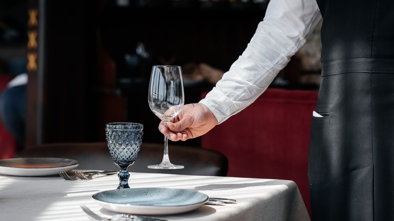 waiter at fine dining restaurant