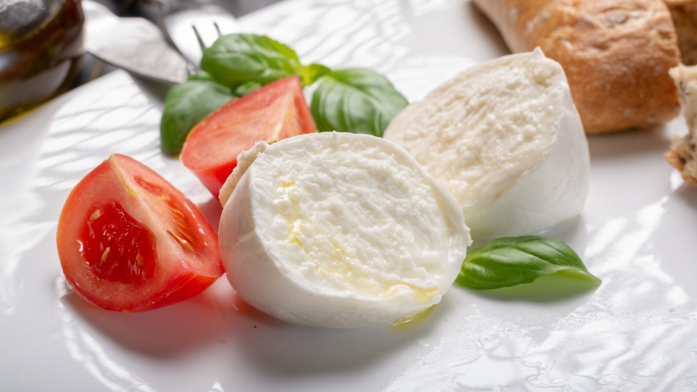 A ball of fresh mozzarella