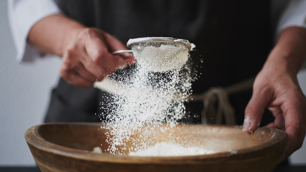 sifting flour