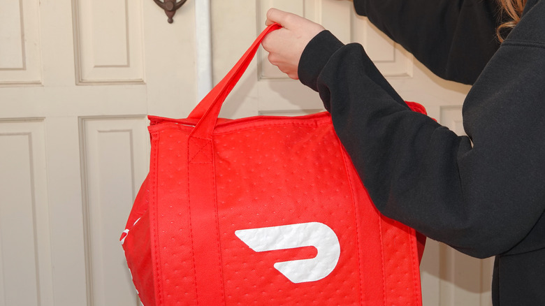 DoorDash delivery at a door