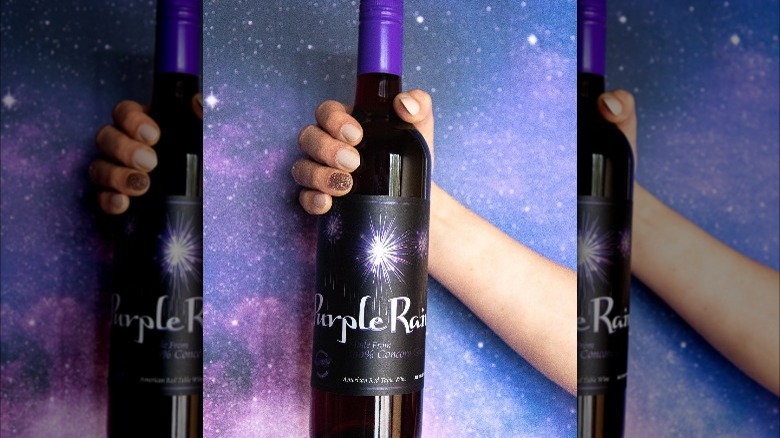 bottle of Purple Rain wine