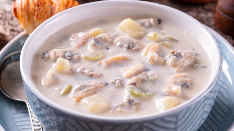 Bowl of clam chowder